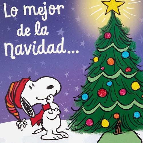 Tarjeta de Navidad Pop Up Hallmark - Snoopy felicidad y unión