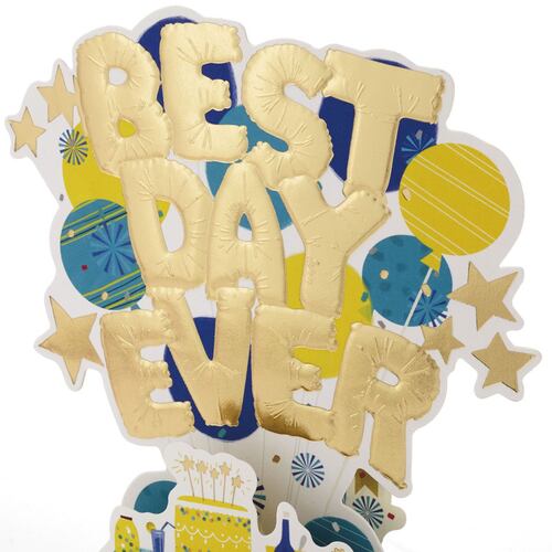 Tarjeta de cumpleaños 3D Pop-Up Hallmark - El Mejor Día Por Siempre