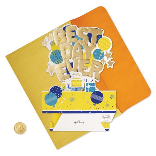 Tarjeta de cumpleaños 3D Pop-Up Hallmark - El Mejor Día Por Siempre