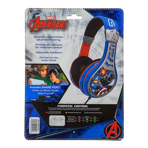Audífonos Diadema Avengers Azul