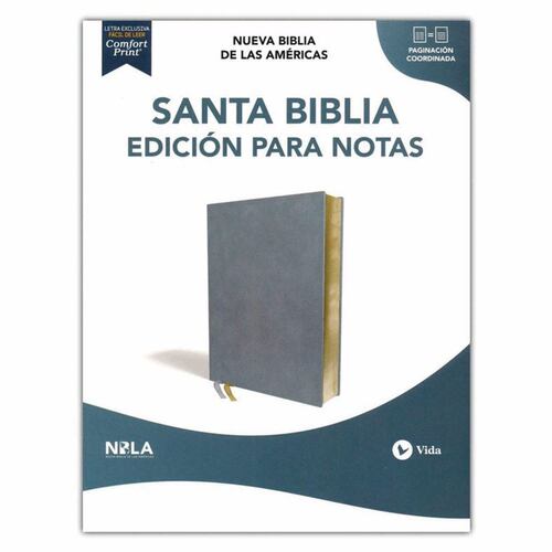 NBLA Santa Biblia edición para notas, Leathersoft, azul pizarra, letra roja