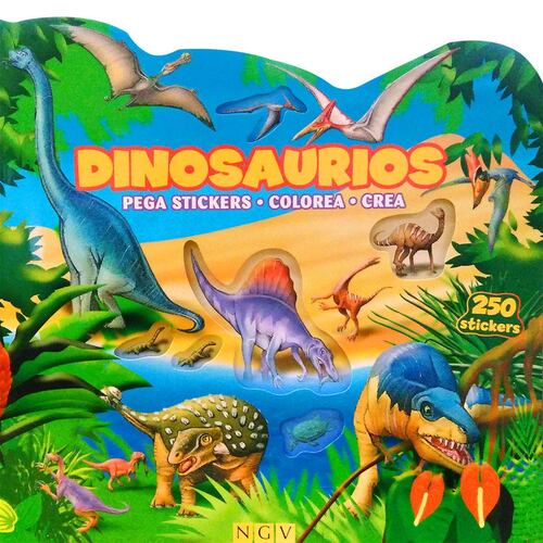 Dinosaurios (Pega stickers, colorea, crea)