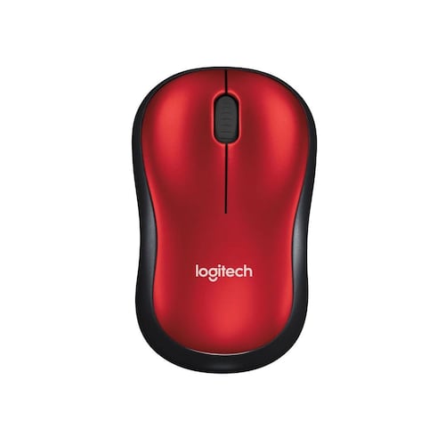 Logitech mouse inalámbrico M185 - negro/rojo