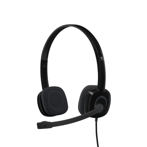 Logitech audífonos On Ear H151 Stereo con micrófono - negro