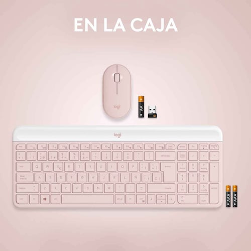 Combo Teclado + Mouse rosa Logitech