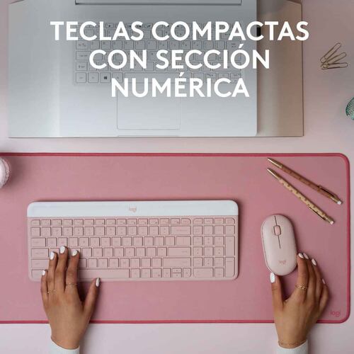 Combo Teclado + Mouse rosa Logitech