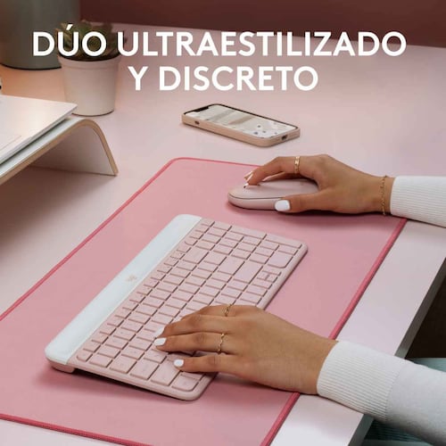Combo Teclado + Mouse rosa Logitech