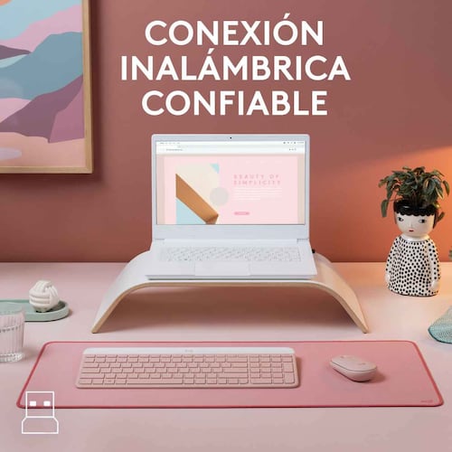 Combo Teclado + Mouse rosa Logitech