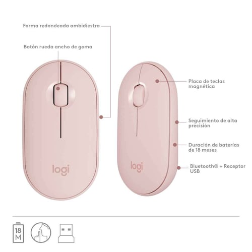 Combo Teclado + Mouse rosa Logitech