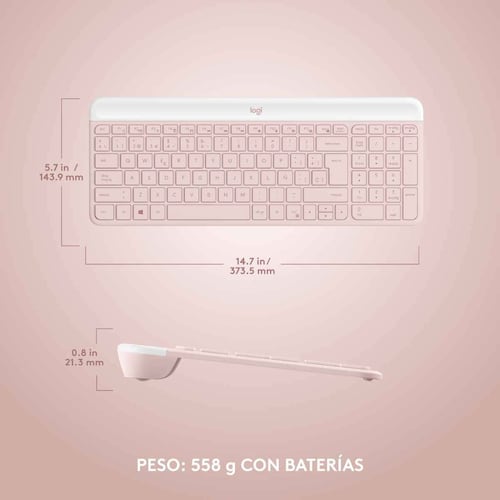 Combo Teclado + Mouse rosa Logitech