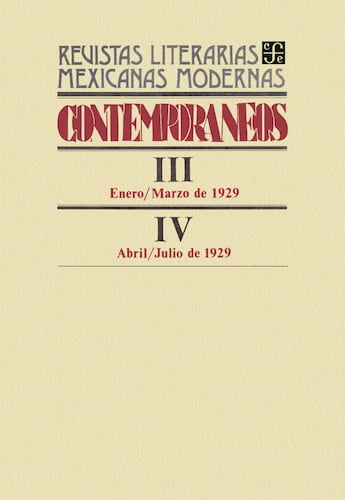 Contemporáneos III, enero-marzo de 1929 - IV, abril-julio de 1929