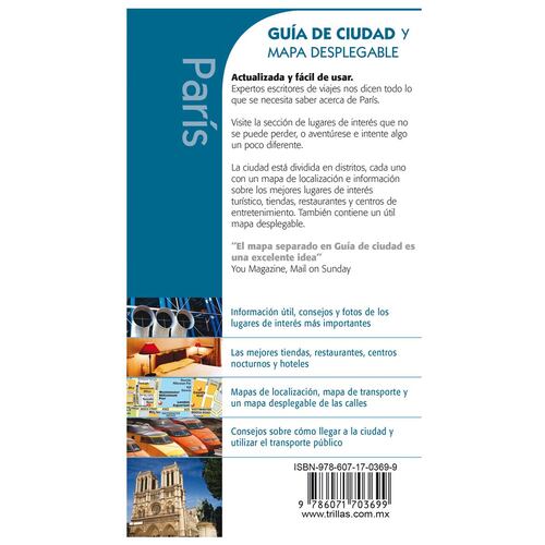 Paris, guía de ciudad y mapa desplegable