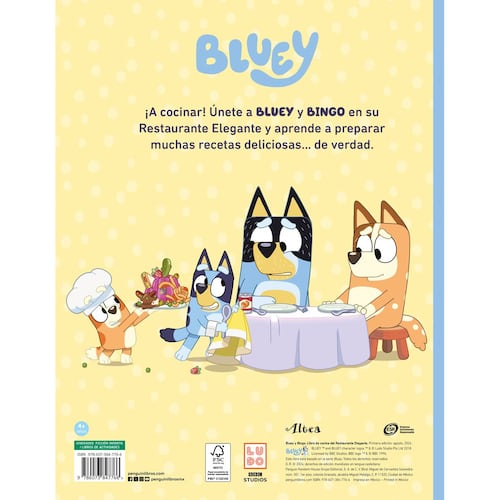 Bluey y Bingo Libro de cocina del restaurante elegante