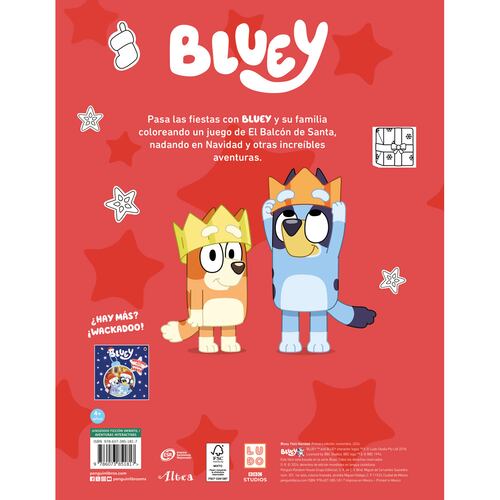 Bluey Feliz Navidad para colorear