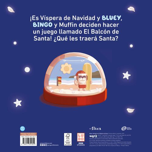 Bluey Navidad con el balcón de Santa