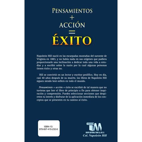 Pensamientos más acción igual a éxito