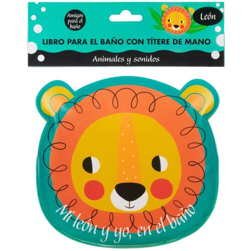 Libro para baño con títere de mano: Mi león y yo en el baño