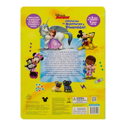 Libro con pizarrón electrónico Disney junior historias de aventuras y diversión