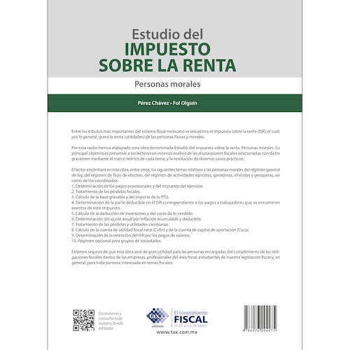 Estudios del impuesto sobre la renta Personas Morales