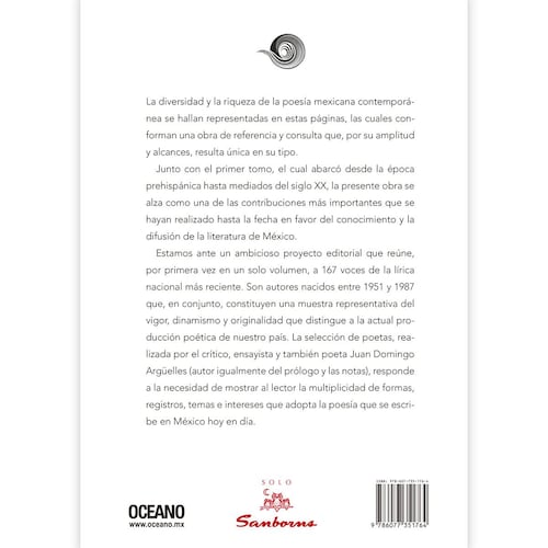 Antología General de la Poesía Mexicana. (Edición Sanborns)