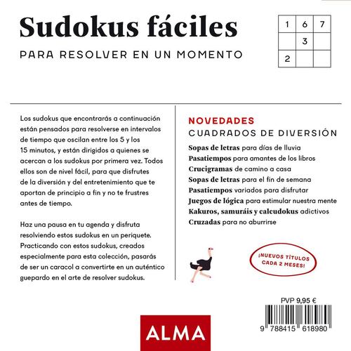 Sudokus fáciles para resolver en un momento