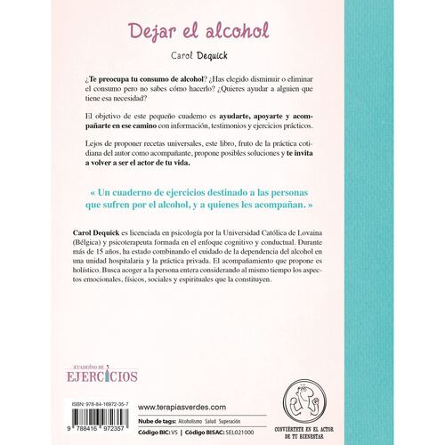 Cuaderno de ejercicios para dejar el alcohol
