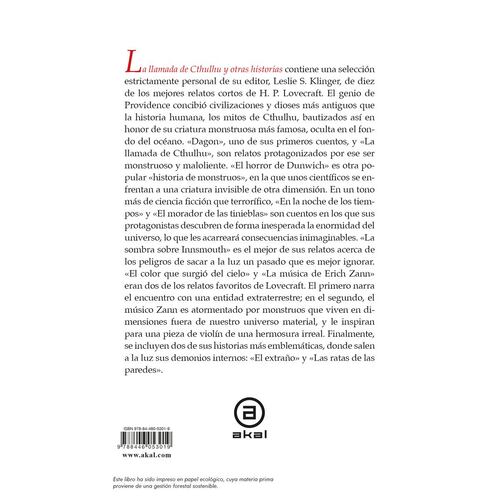 La llamada de Cthulhu y otras historias