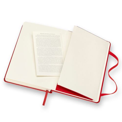 Libreta clásica de bolsillo roja, hoja rayada pasta dura
