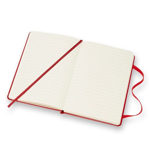 Libreta clásica de bolsillo roja, hoja rayada pasta dura