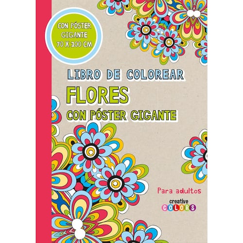 Libro de colorear flores con poster gigante