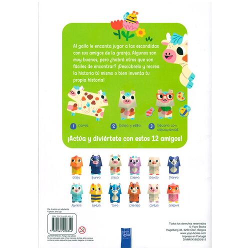 12 amigos animales de papel: granja