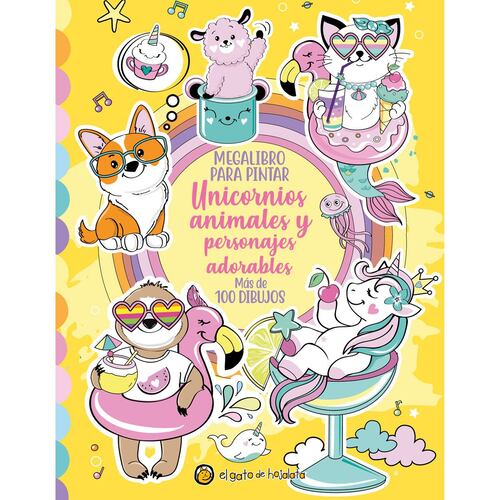 Megalibro para pintar unicornios animales y personajes adorables