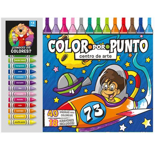 Color por punto - Centro de arte + 18 crayones