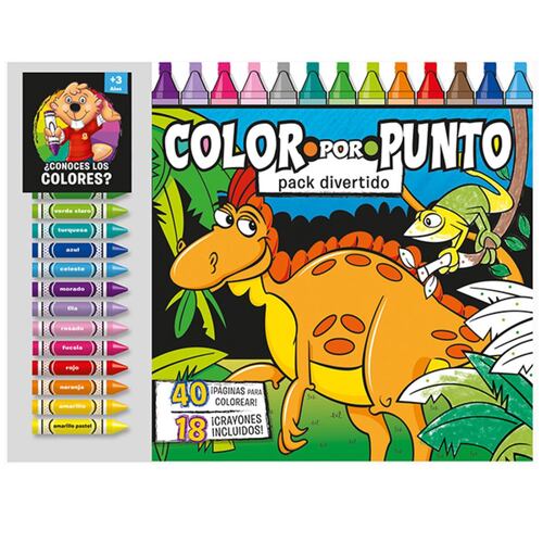 Color por punto - Pack divertido + 18 crayones