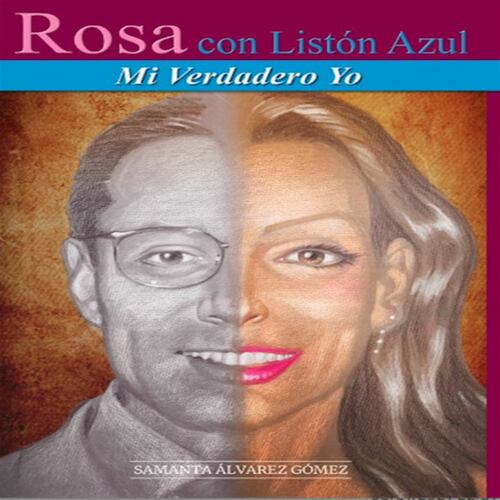 Rosa con Listón Azul