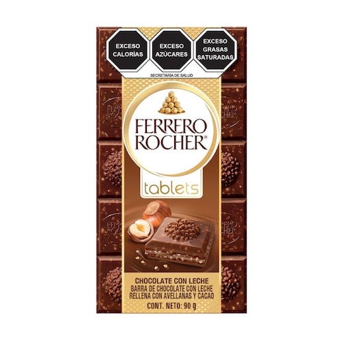 Barra Ferrero Rocher Tablets Chocolate con Leche Rellena de Avellanas y Cacao 90gr