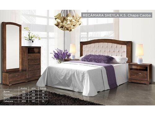 Recamara Modelo Sheyla King Size - Caoba - Kessa.
