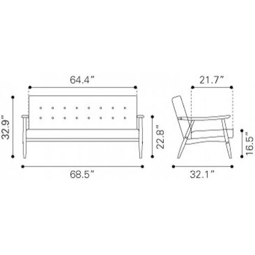 Sofa Modelo Rocky - Arena  - Kessa.