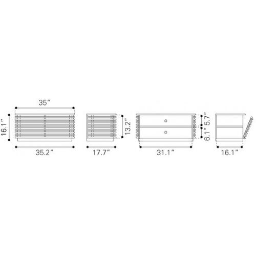 Mueble De Tv Linea Narrow - Nogal - Kessa.
