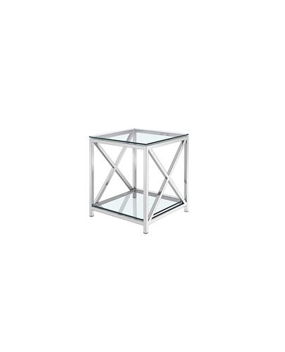 Mesa Lateral Element Glass Nogal - Nogal Y Cristal - Kessa.