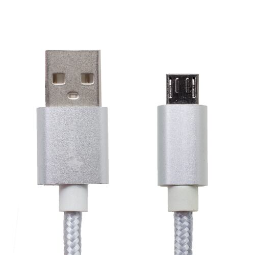 Cable Cargador y Datos para Micro USB Plata Sync Ray.