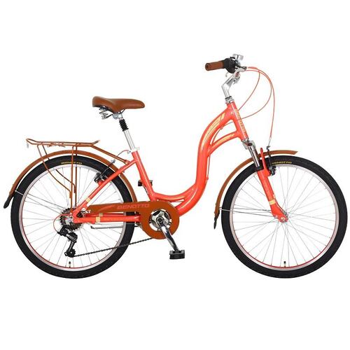 Bicicleta Benotto City Bike Alum FS R24 Dama Canast Naranja.