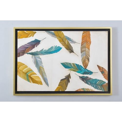 Cuadro Decorativo 1 pieza PLUMAS DE COLORES  - Kessa.