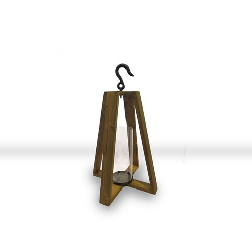 Candil Madera  Metal Con Gancho  Oro Antiguo - Kessa.