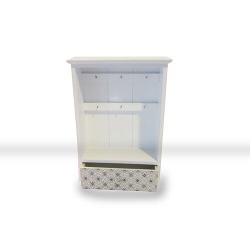 Porta Llaves Madera Con Cajon Blanco - Kessa.