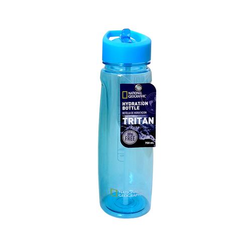 Botella Hidratación Tritan Cilindro Azul 750 ml NatGeo.
