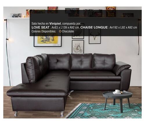 Sala  Modelo Madrid Chaise Longue - Chocolate - Kessa.