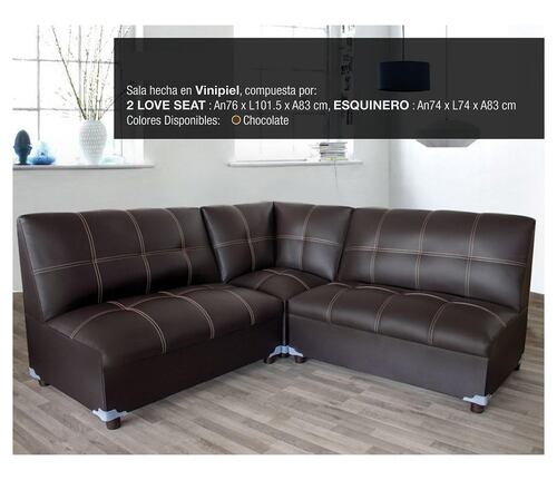 Sala Modular  Modelo Italia 2 2 E - Chocolate - Kessa.