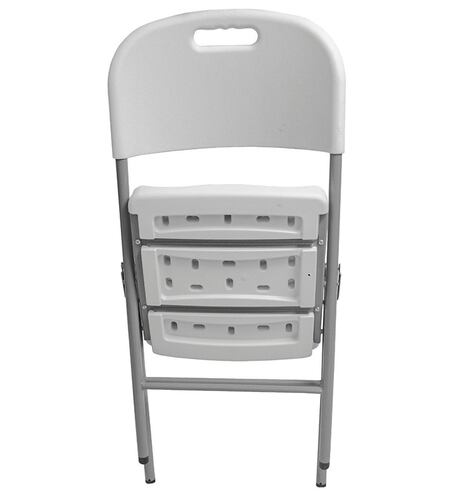 Silla Jardin Kit  4 Sillas Plastico Plegables Reforzadas Blancas Eventos.