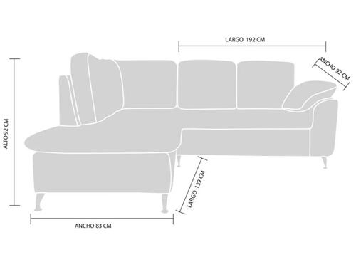 Sala  Modelo Madrid Chaise Longue - Chocolate - Kessa.